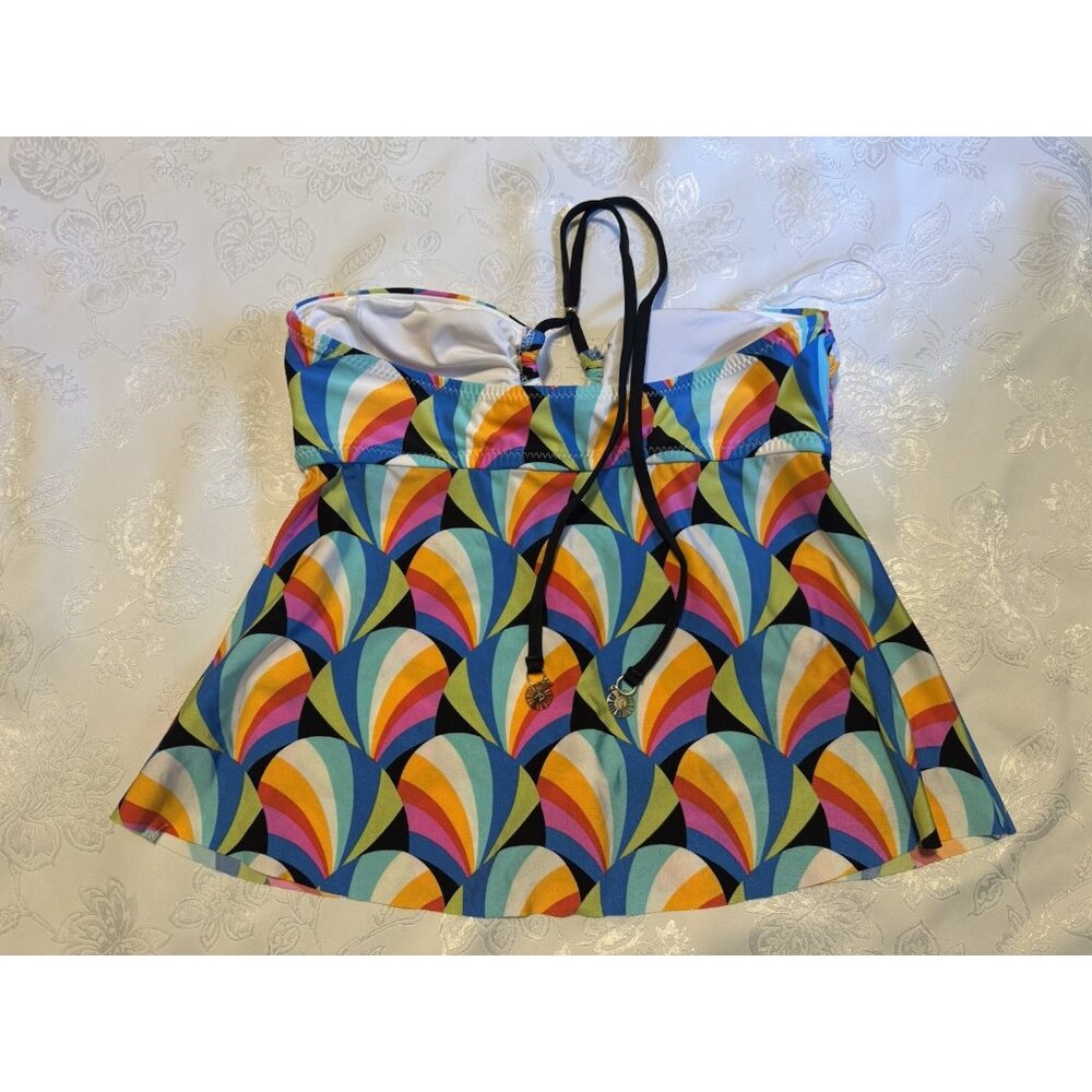 Sunshine 79 Hang Loose Bandeau Tankini Top Colorful Charm Ties Size 4 NEW - Picture 7 of 12